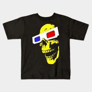 3D Skull (yellow) Kids T-Shirt